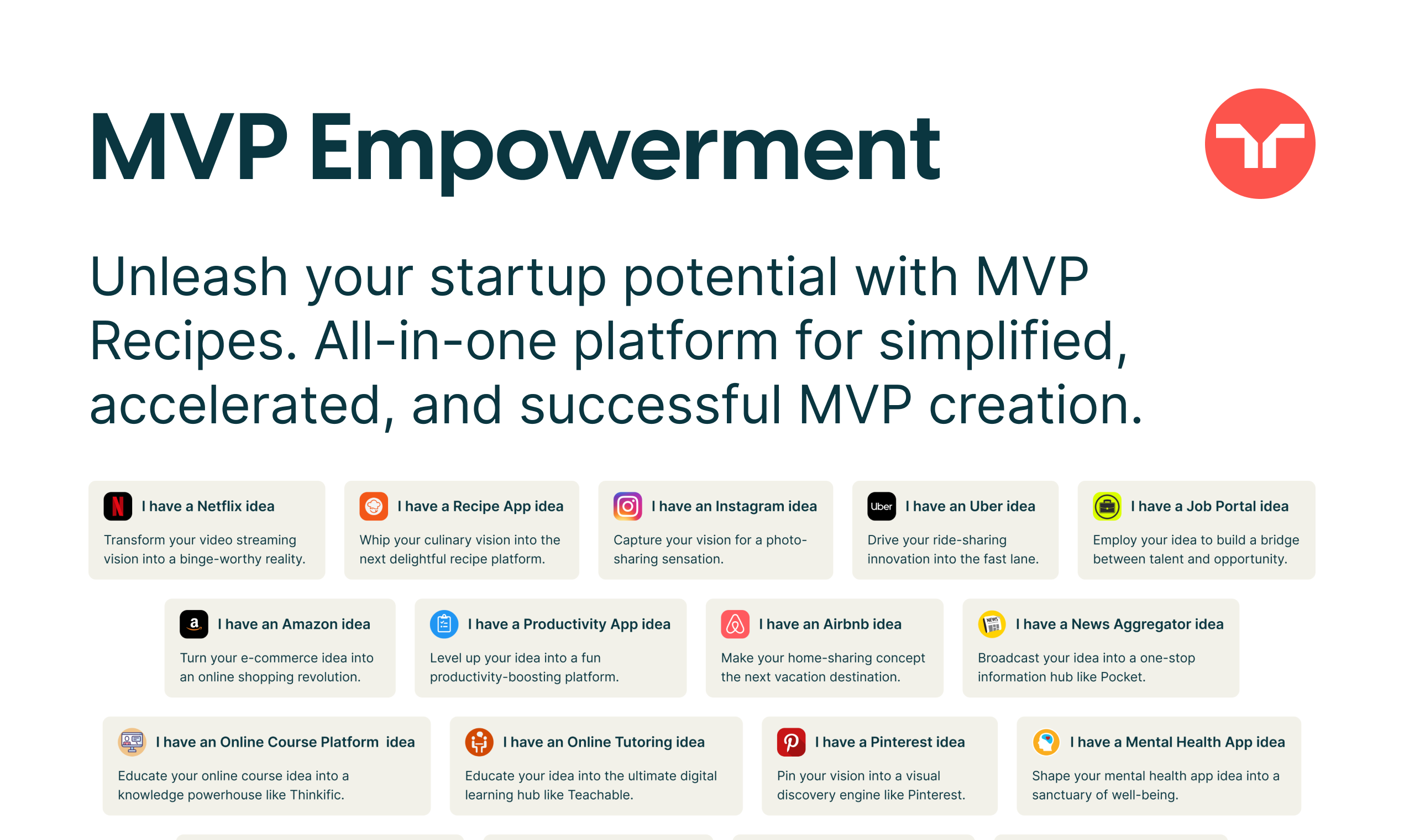 startuptile MVP Recipes-No-code MVPs made easy