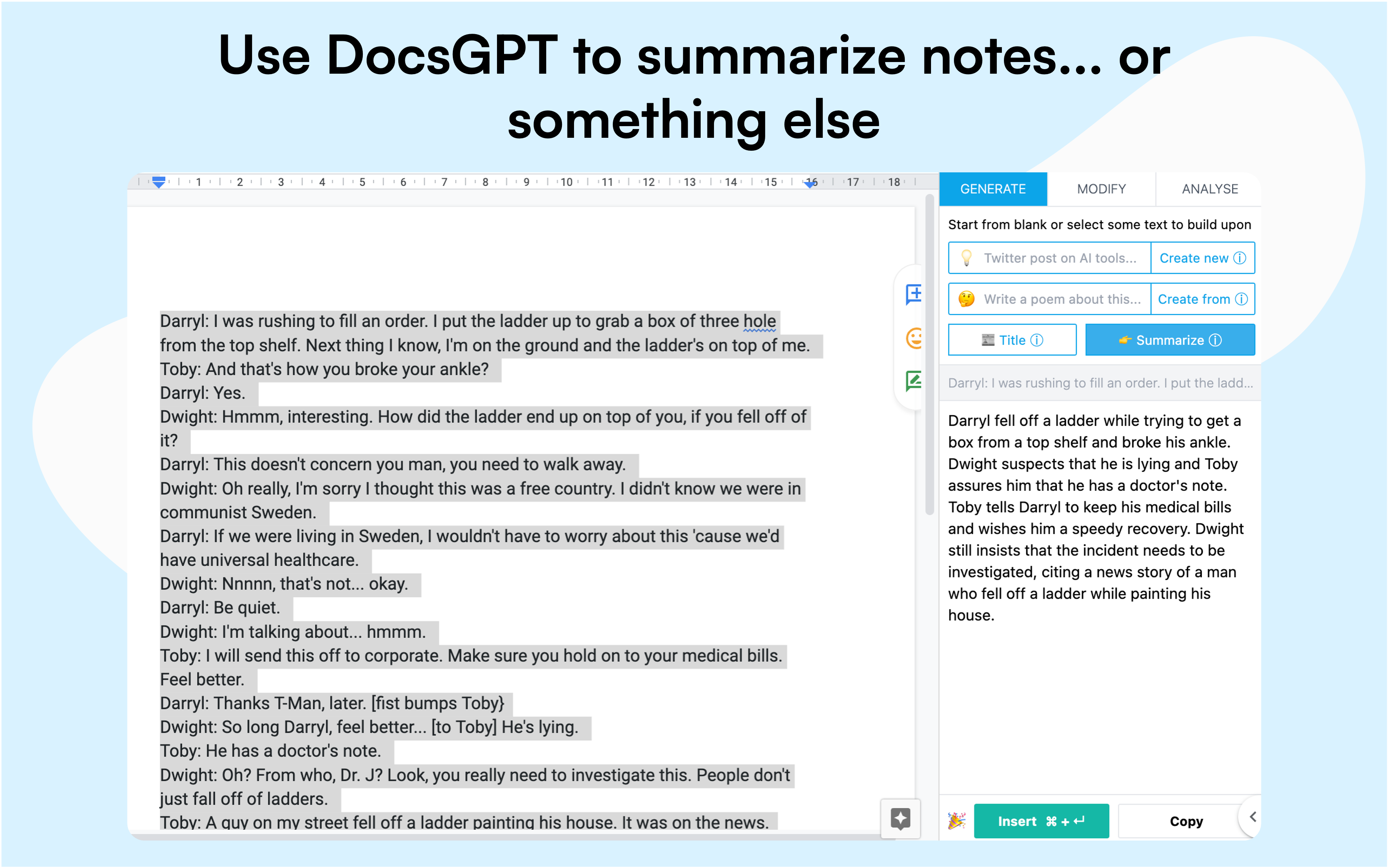 Docsgpt - Google डॉक्स के लिए AI - GPT के साथ अपने पाठ को उत्पन्न या संशोधित करें मीडिया 4
