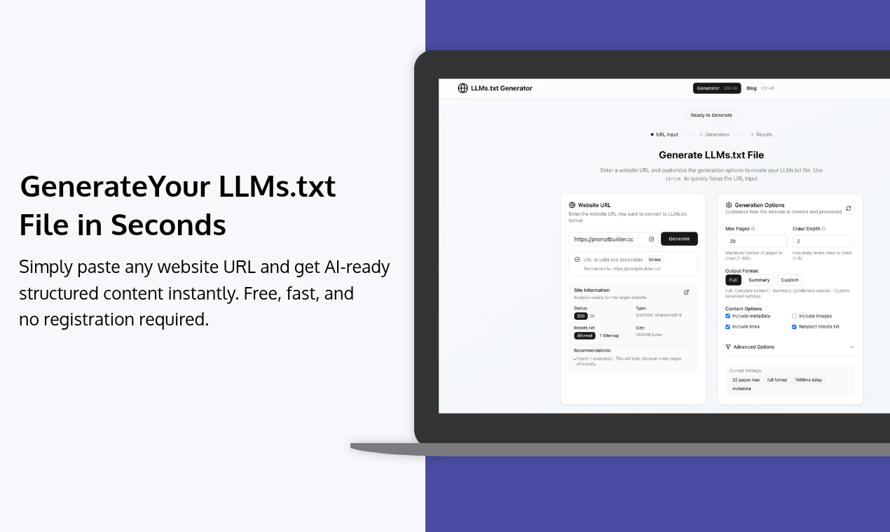 LLMs.txt Generator gallery image