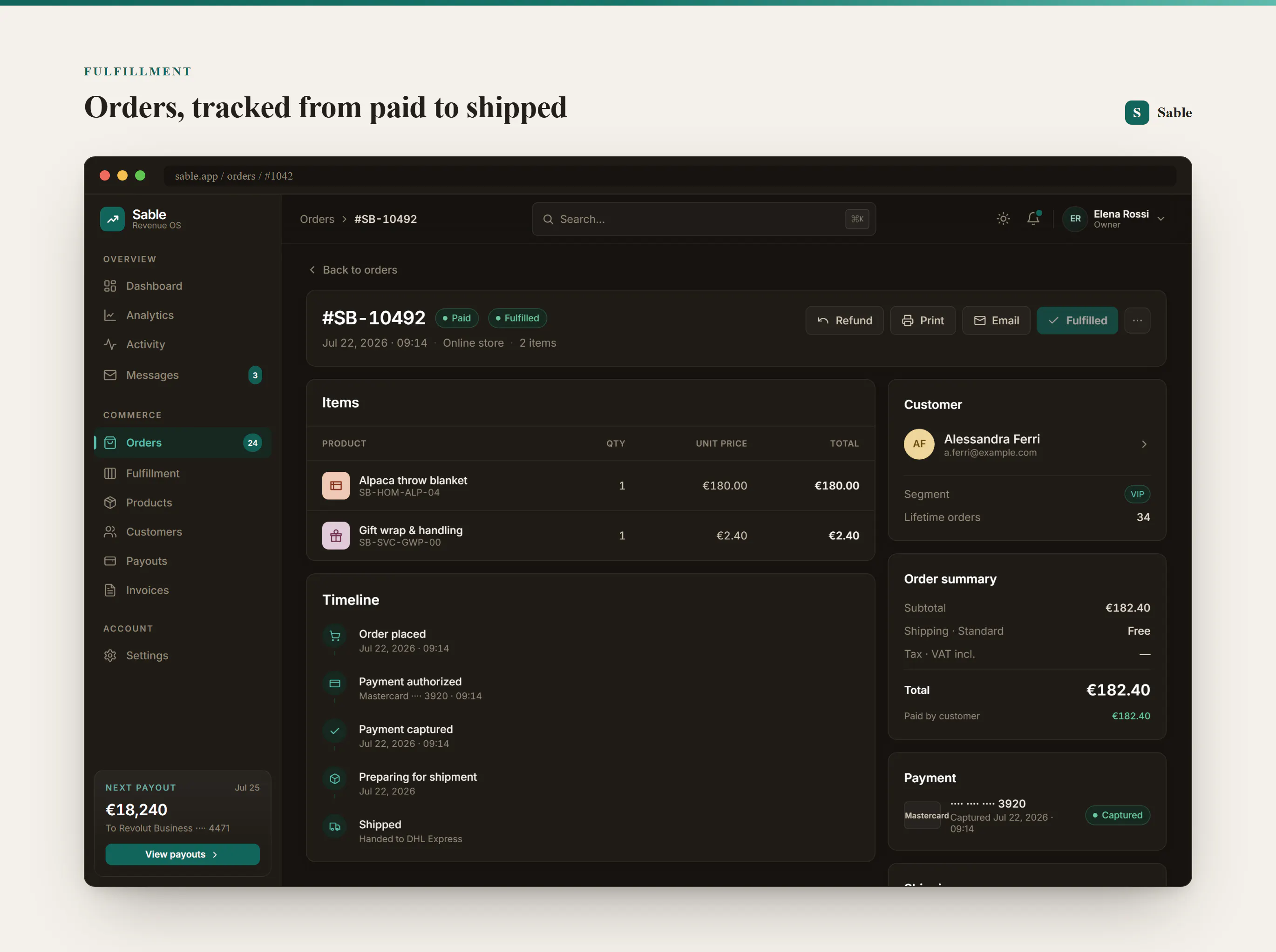 Sable Dashboard gallery image