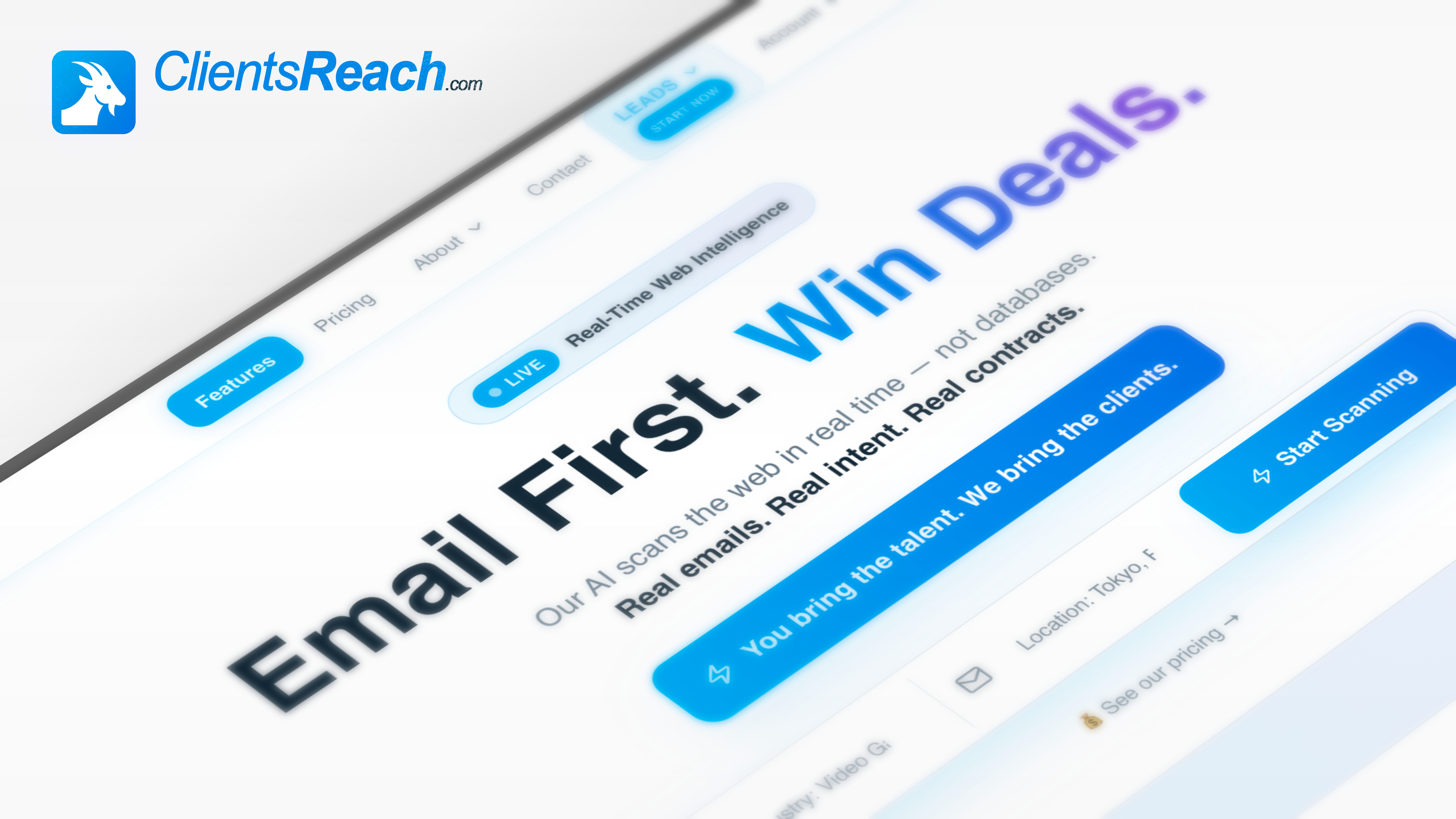 ClientsReach - Main product screenshot demonstrating key features and user interface