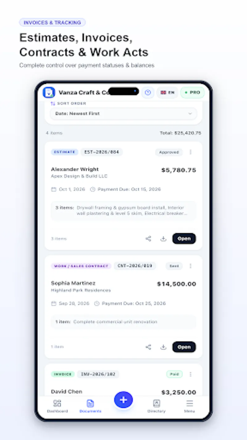 Vanza: Invoice & Estimate Maker screenshot 3
