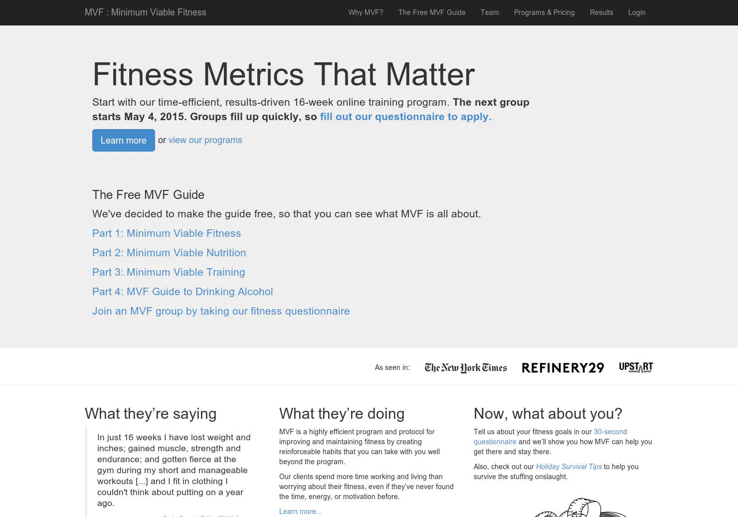Minimum Viable Fitness