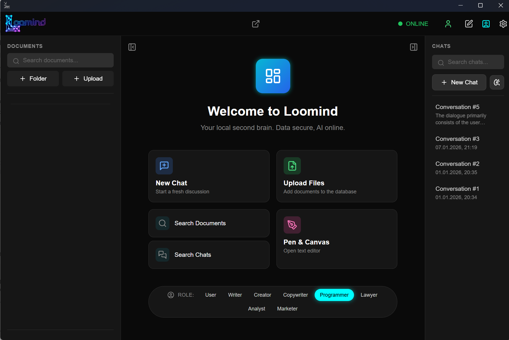 Loomind - Main product screenshot demonstrating key features and user interface