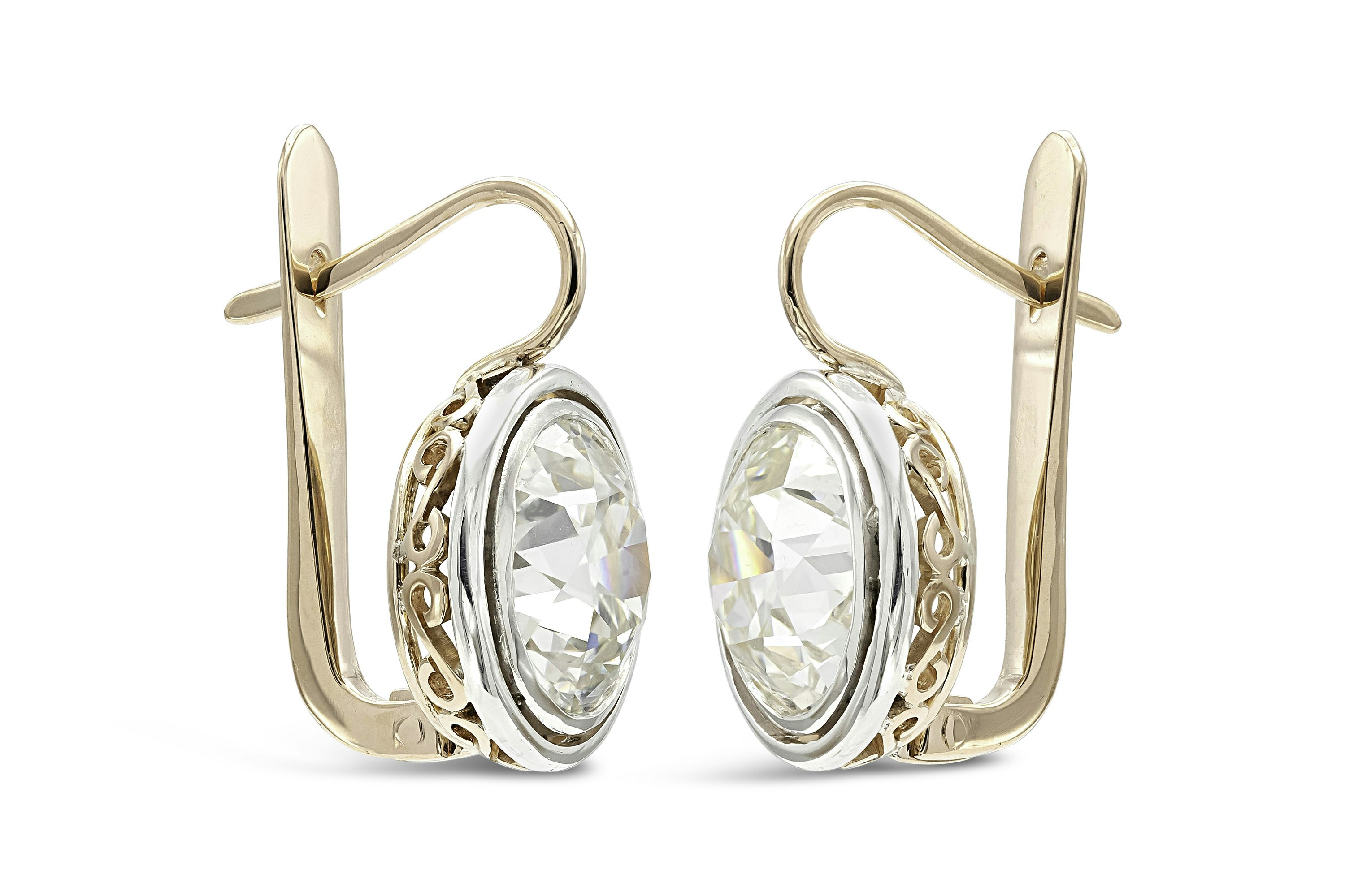 European Cut Diamond Drop Ohrringe Medien 2