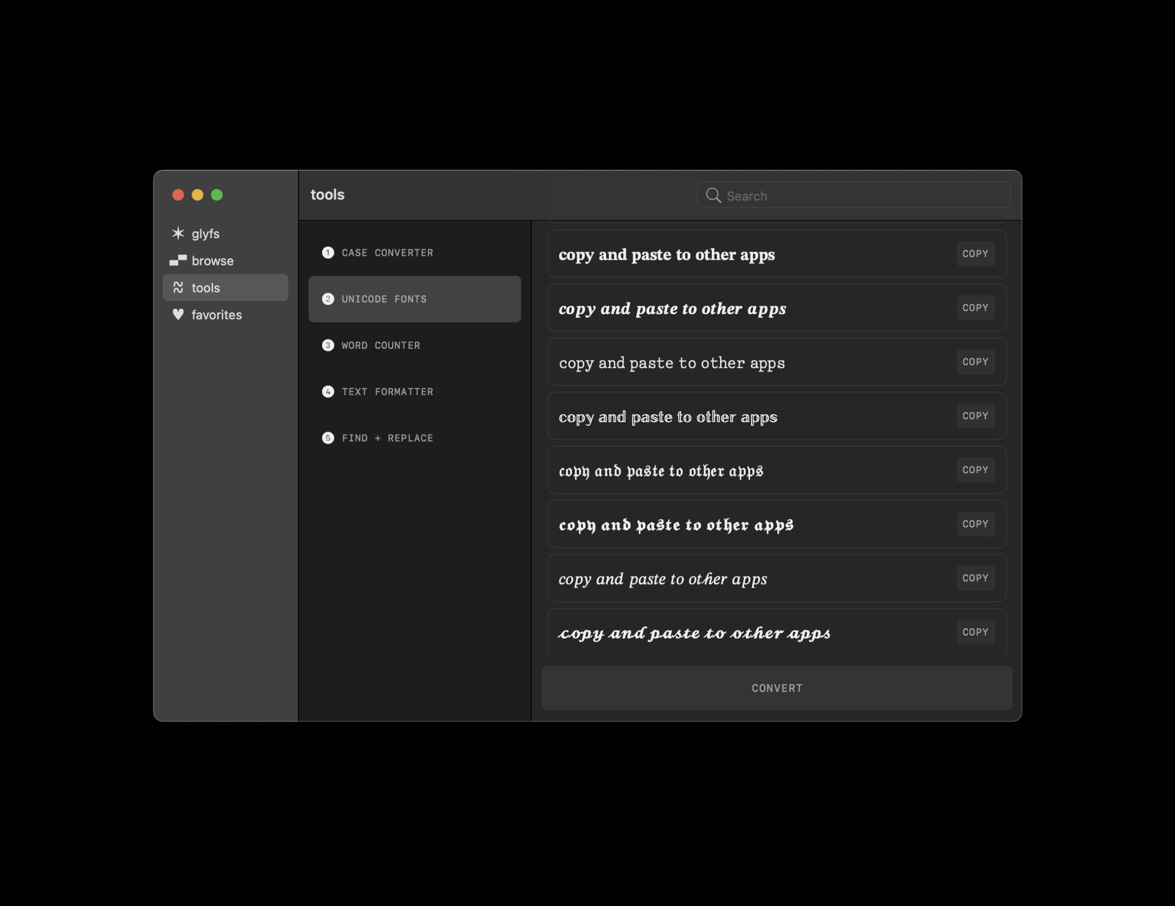 ✶ glyfs gallery image