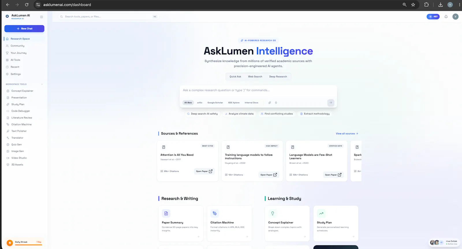 AskLumenAI- Personalised Research AI screenshot 2