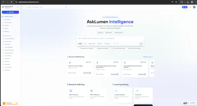 AskLumenAI- Personalised Research AI screenshot 2