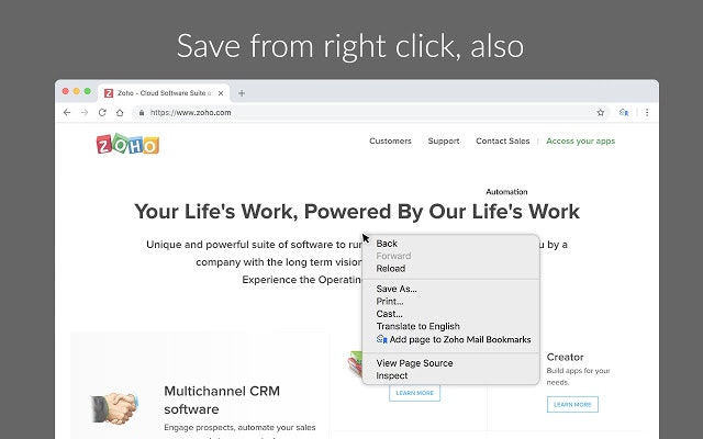 Zoho Mail Bookmarks gallery image