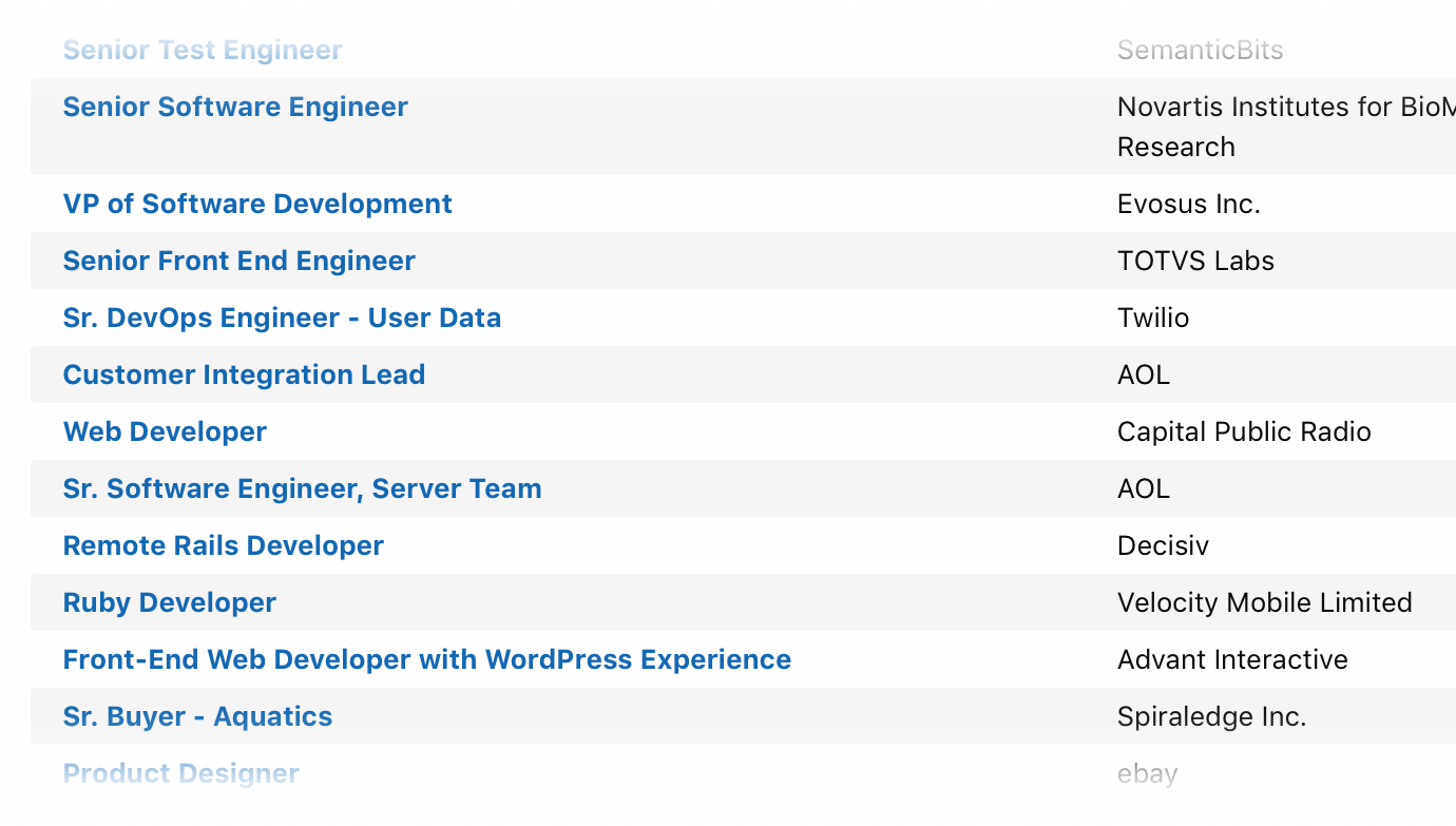 Jobs List gallery image