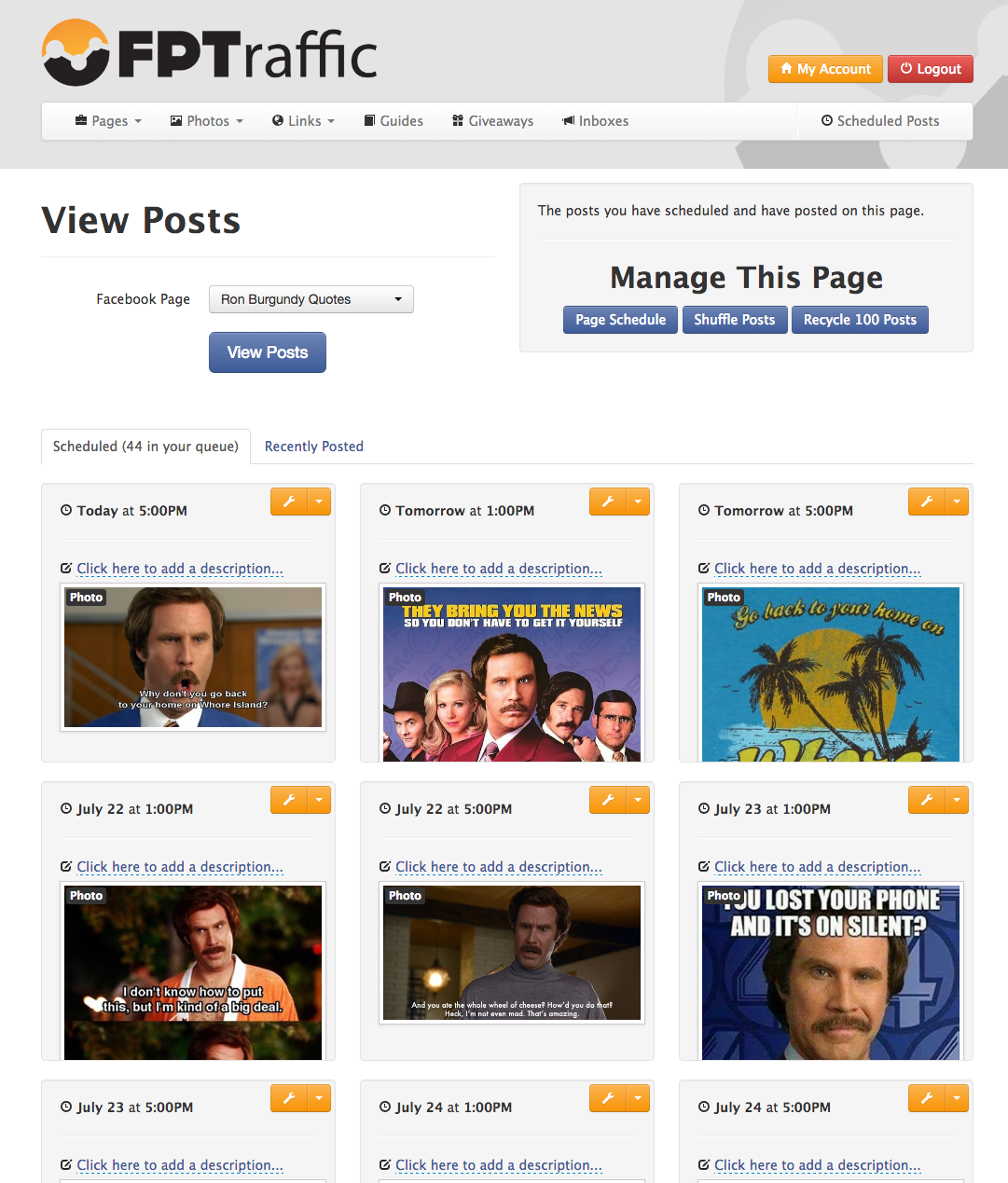 FPTraffic - Facebook Page Management Tool gallery image