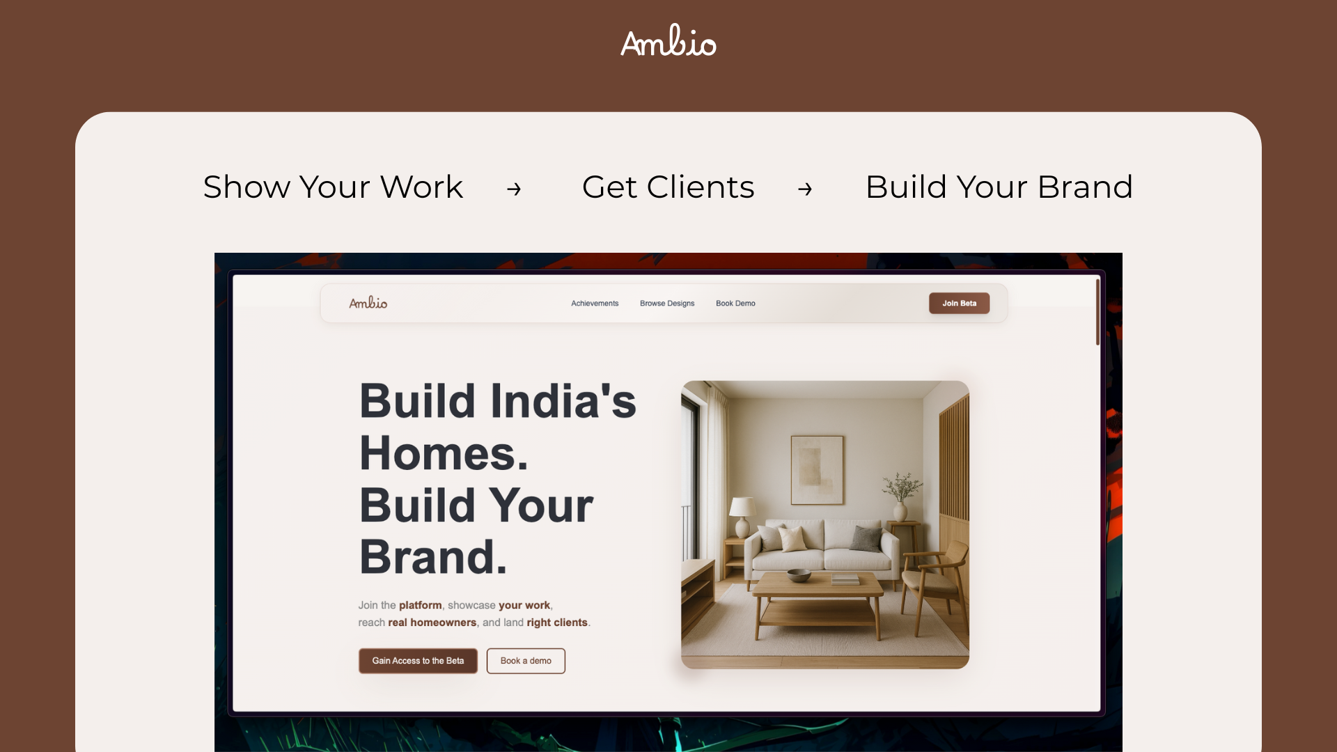 AMBIO: इंटीरियर डिज़ाइन डिस्कवरी - इंटीरियर डिजाइनरों को दिखाने, कनेक्ट करने और बढ़ने के लिए डिज़ाइन किया गया। मीडिया 2