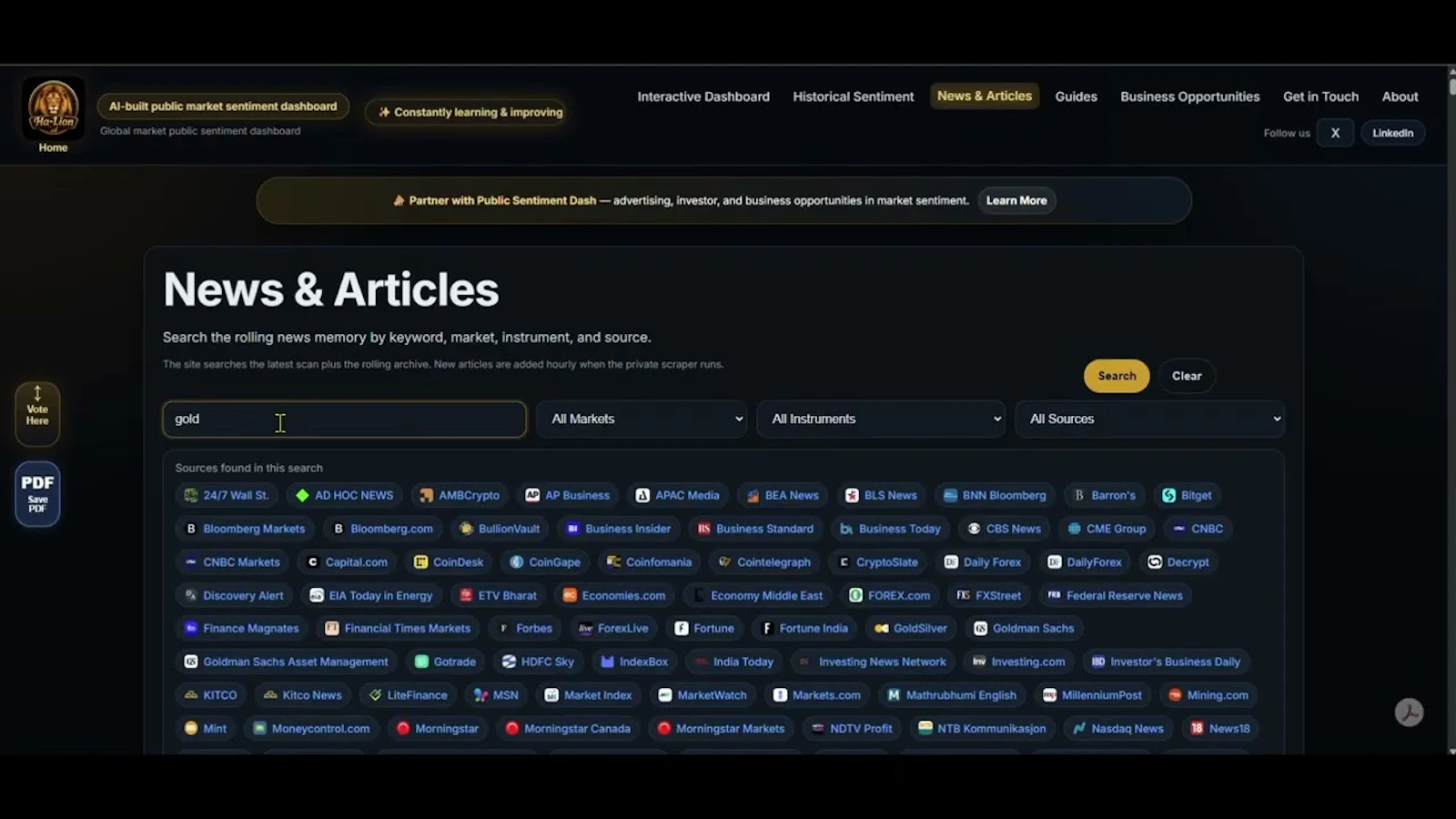 Public Sentiment Dash screenshot 1 (video preview)