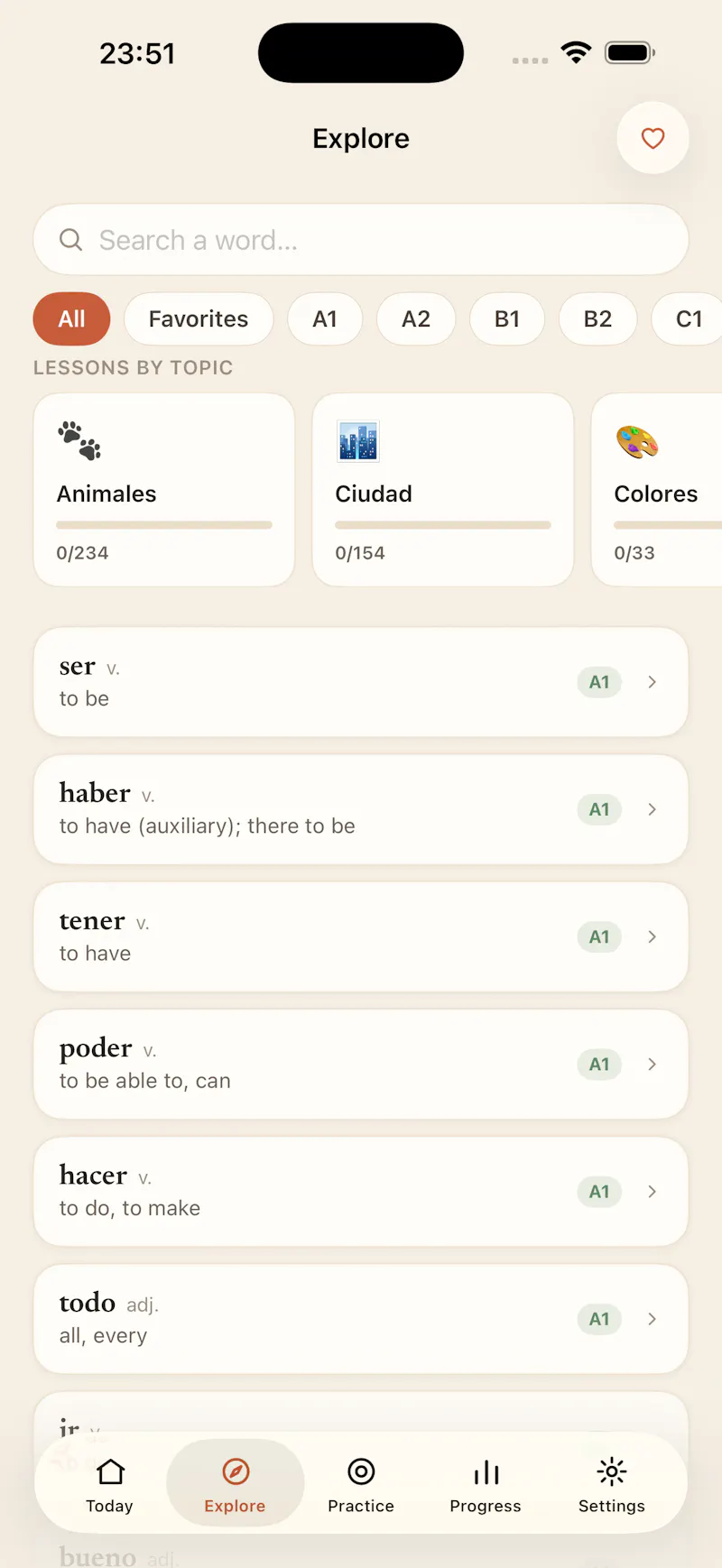 Léxico – Spanish Vocabulary screenshot 3
