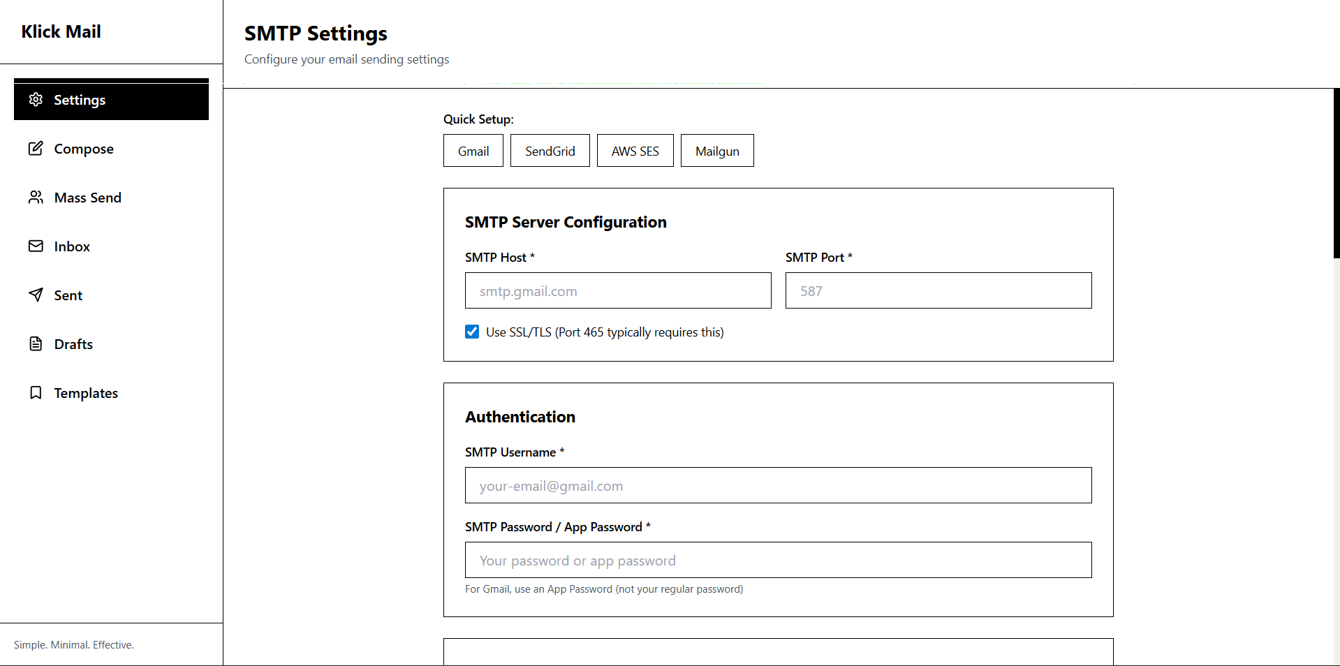 Klick Mail - Screenshot 3 showing product features and functionality