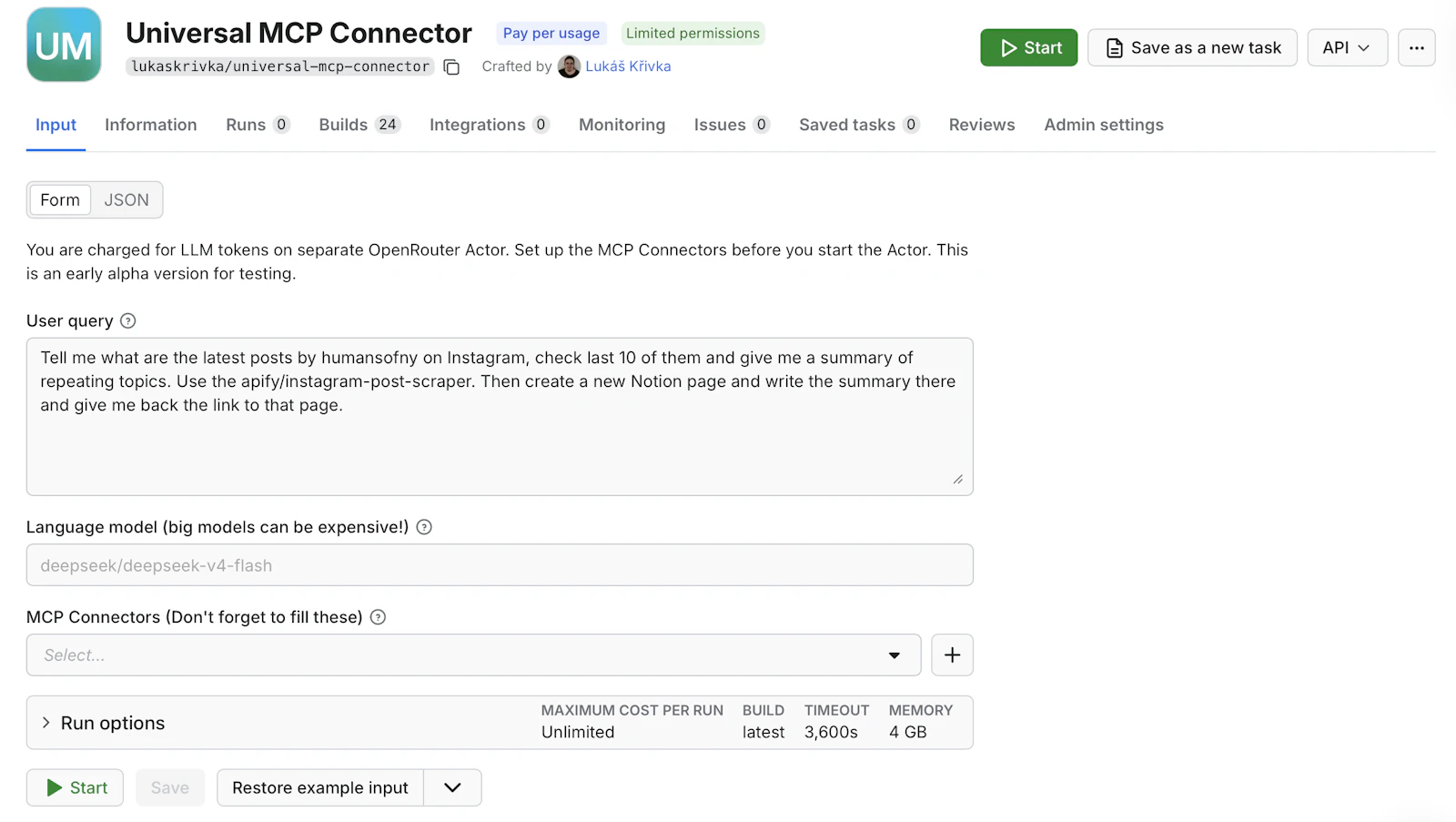 Apify: MCP connectors screenshot 4