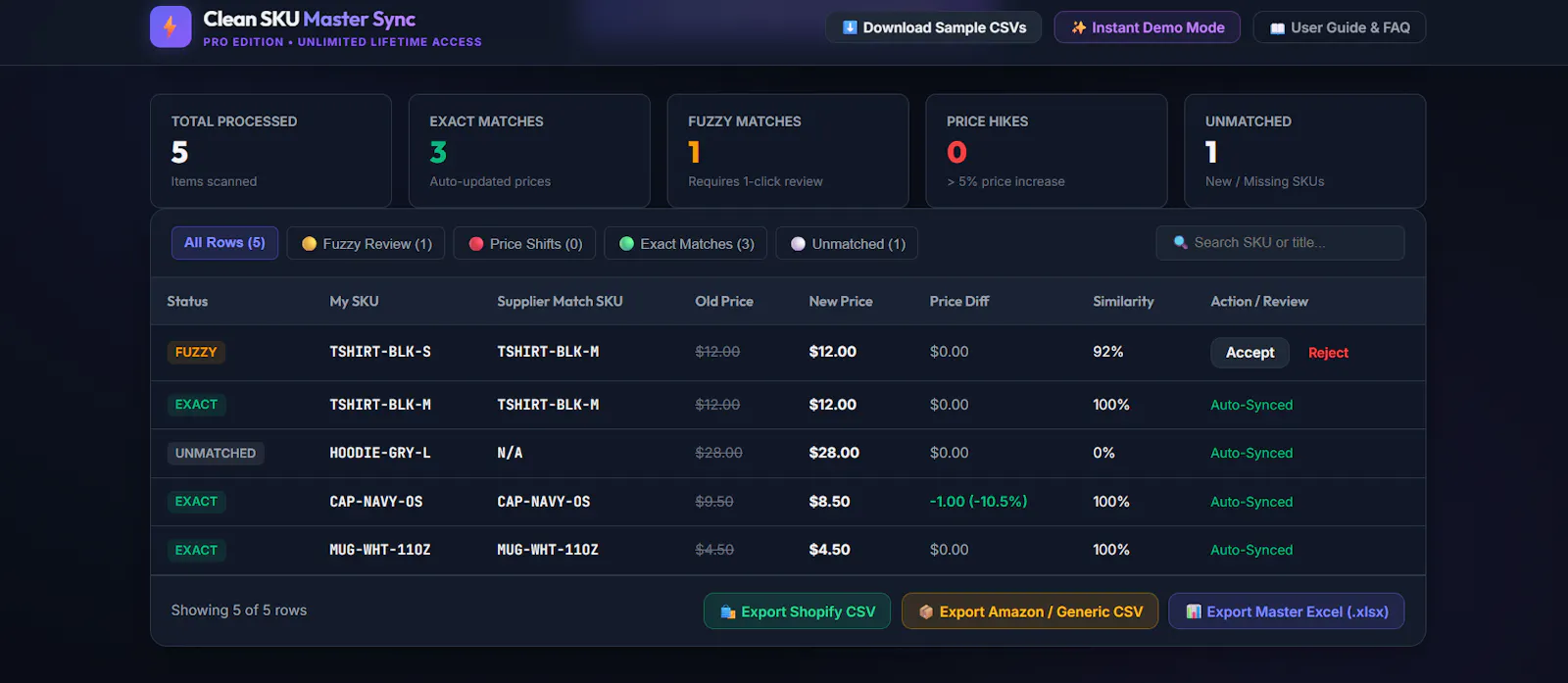 Clean SKU Master Sync Pro screenshot 3