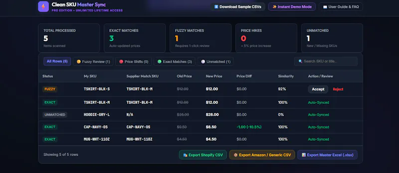 Clean SKU Master Sync Pro screenshot 3