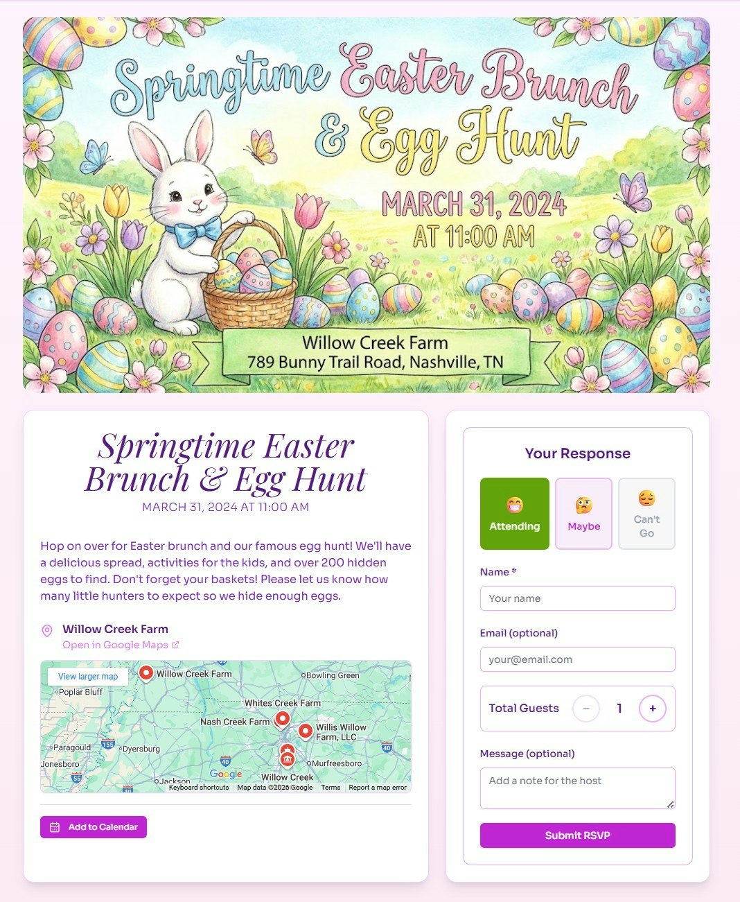 RSVPlinks - Screenshot 2 showing product features and functionality