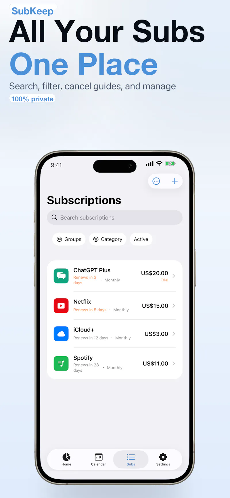 SubKeep screenshot 3