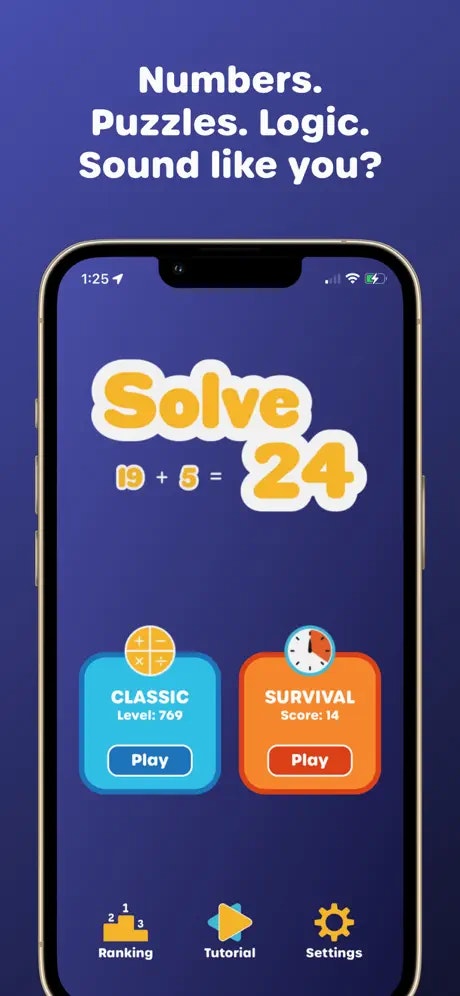 Solve 24 - Math Puzzles - Main product screenshot demonstrating key features and user interface