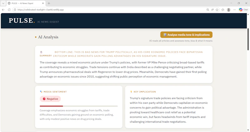 PULSE NEWS Intelligent Media Analysis screenshot 3