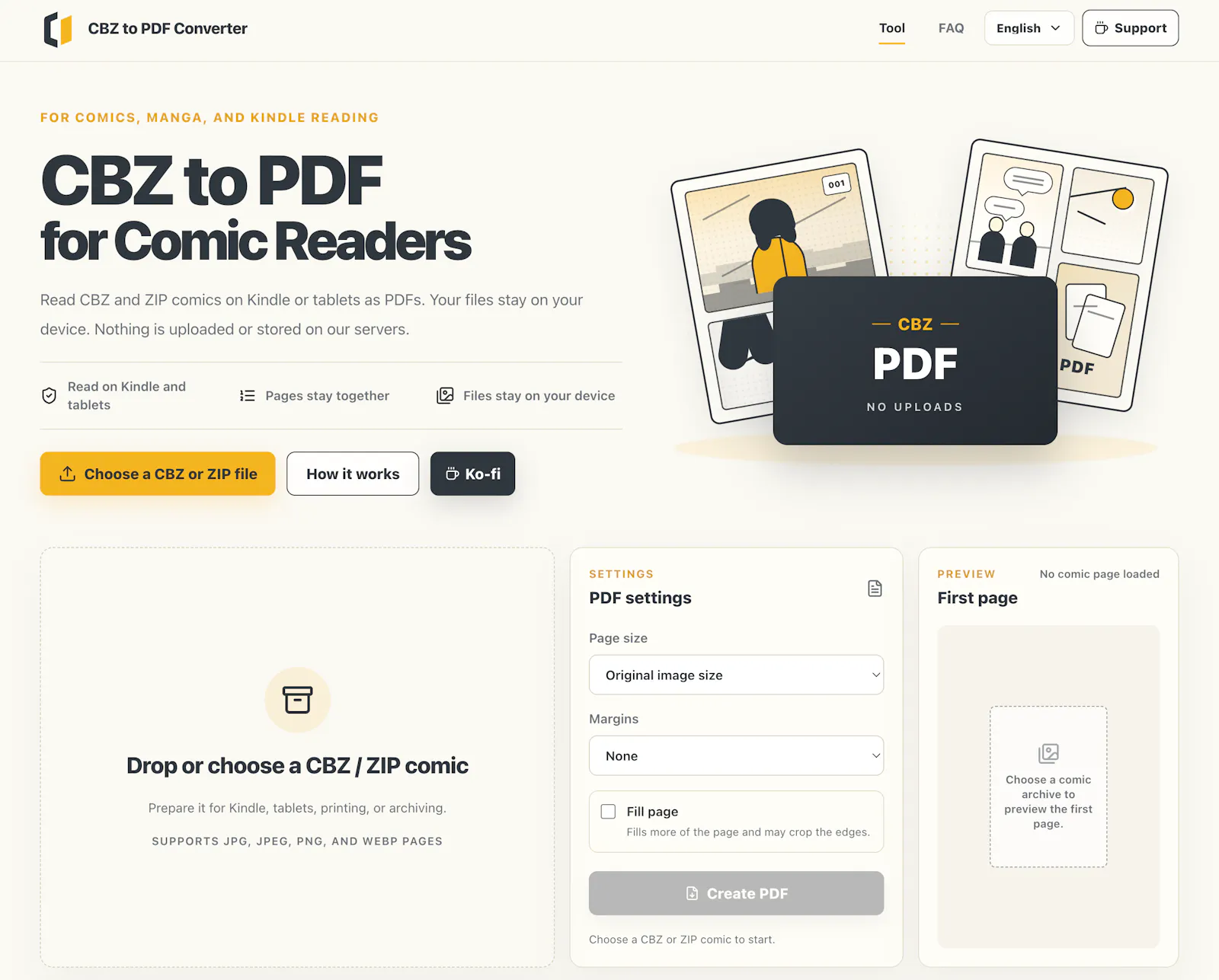 CBZ to PDF screenshot 1