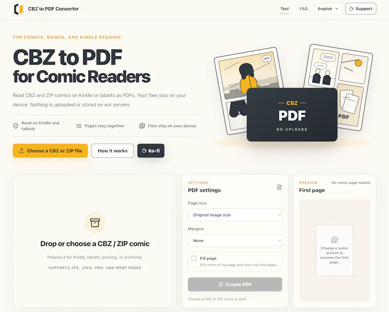 CBZ to PDF screenshot 1