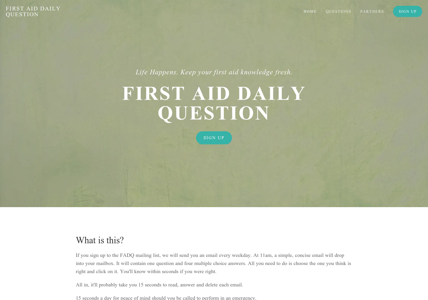 First Aid Daily Question