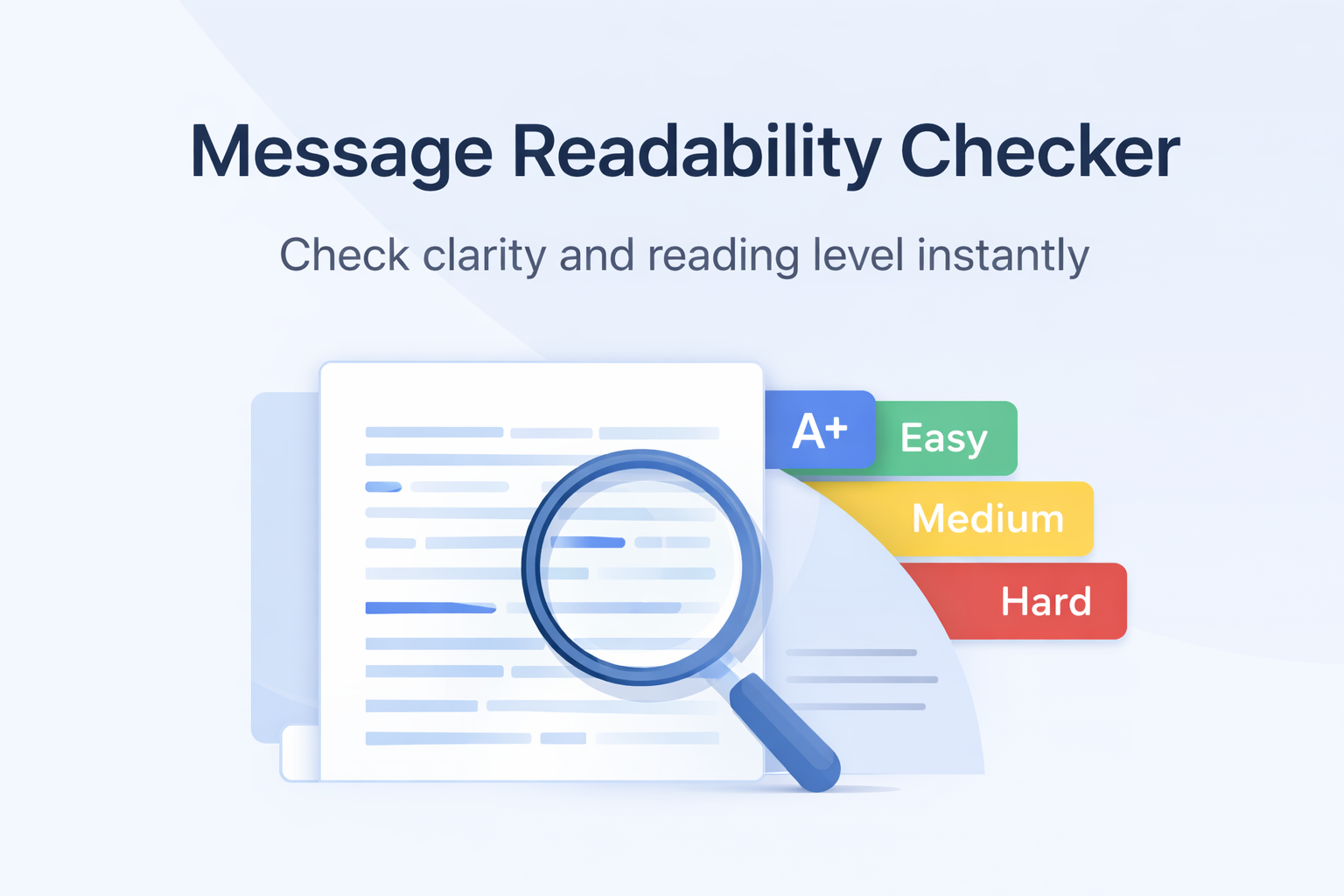 Message Readability Checker - Main product screenshot demonstrating key features and user interface