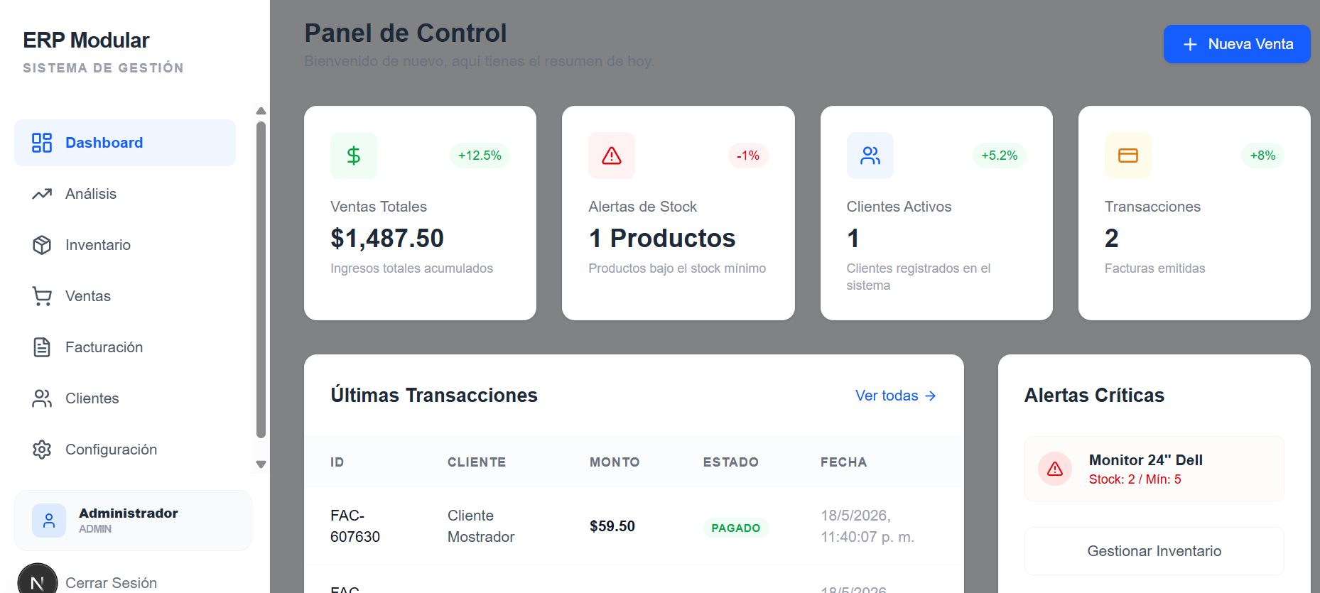 Sistema ERP  gallery image