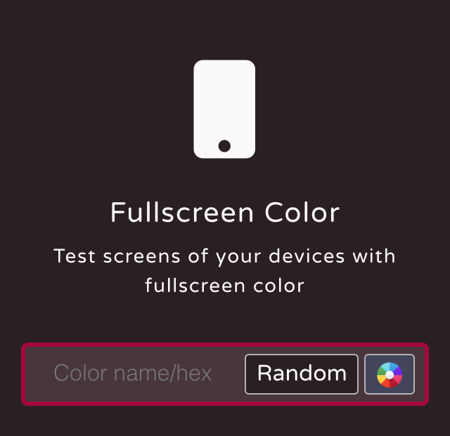 Full Screen Color Tester
