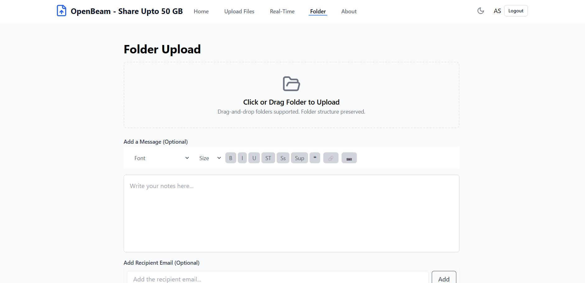 OpenBeam  - 最多免費的文件共享50GB - 免費文件共享高達50GB。立即上傳文件夾共享 media 2