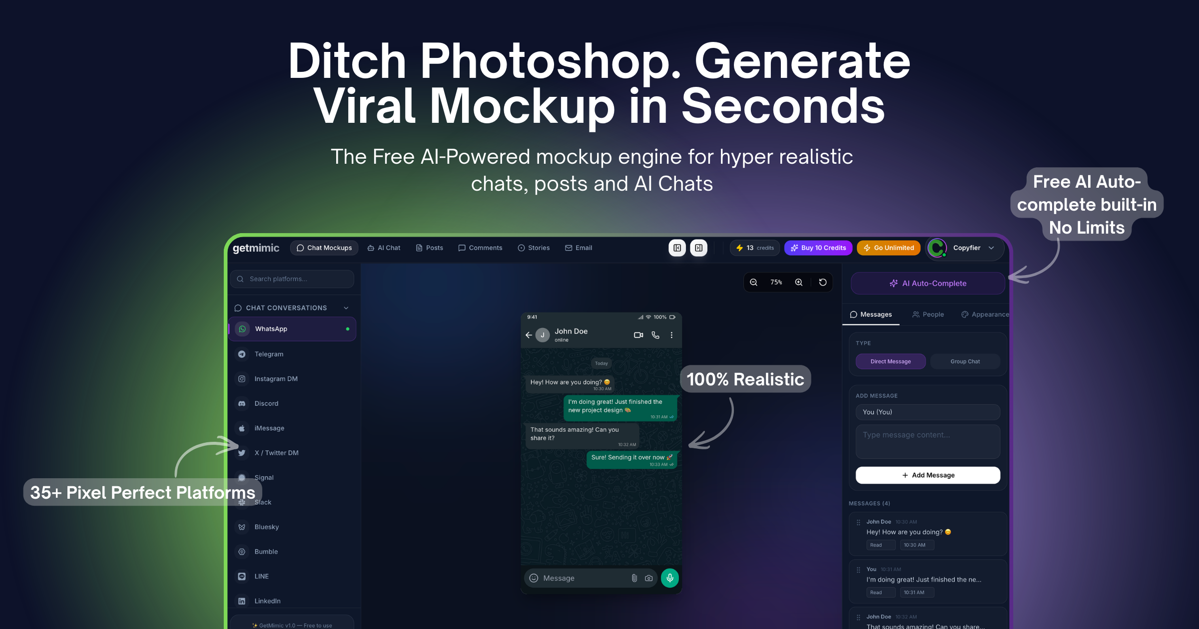 GetMimic - Screenshot 2 showing product features and functionality