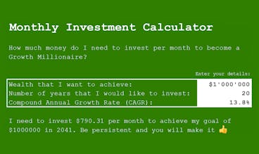 Growth Millionaire Calculator gallery image