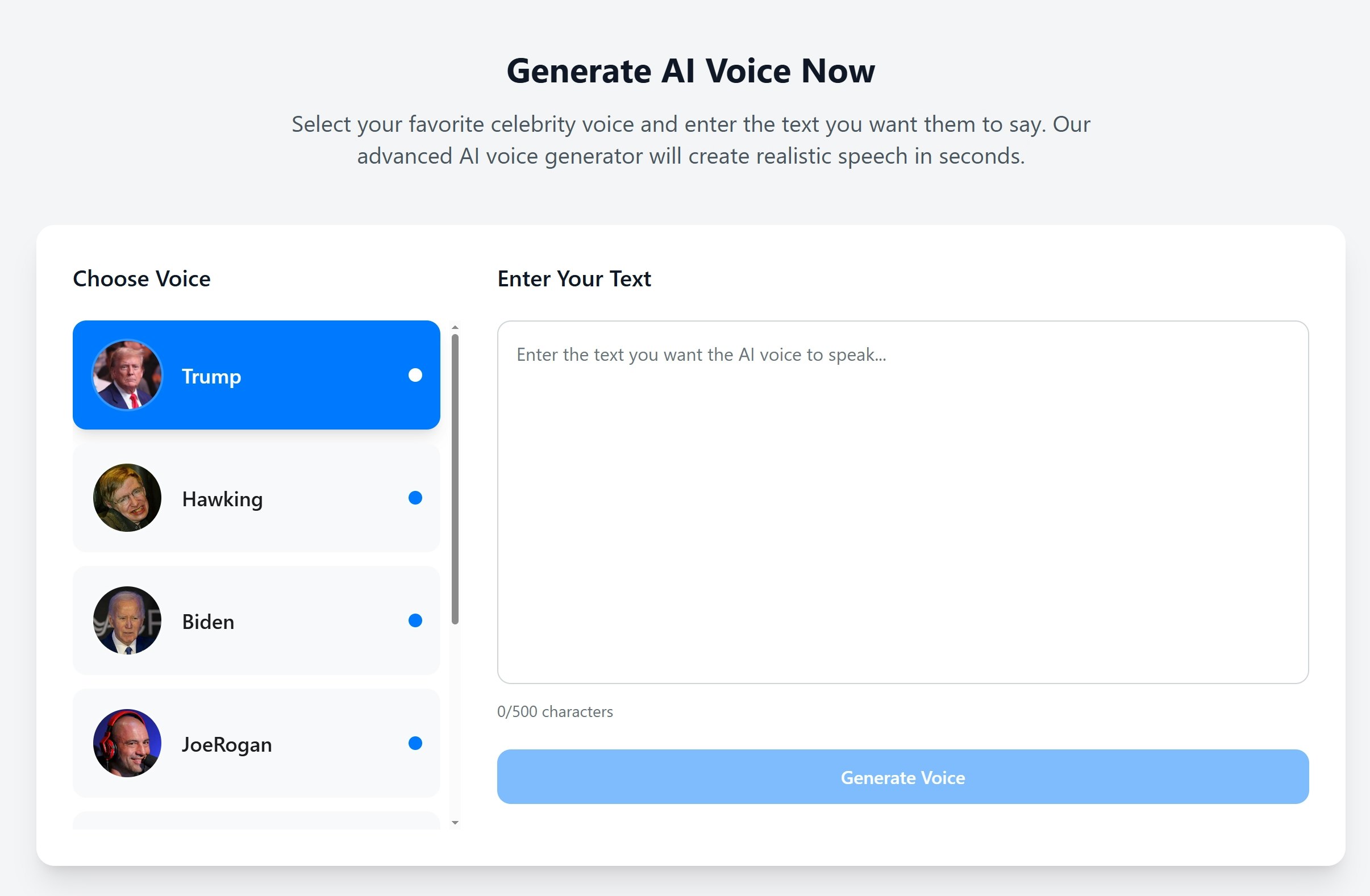AI Celebrity Voice Generator media 1