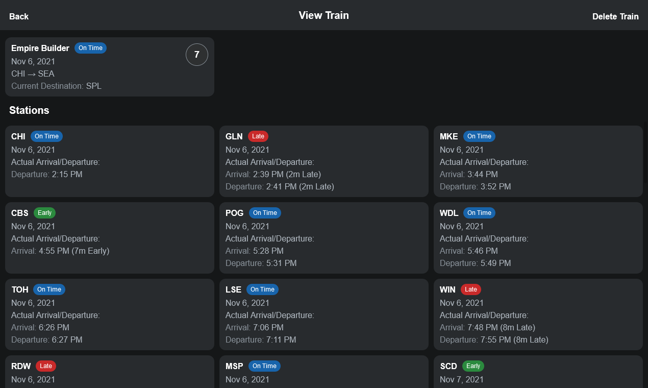 Amtrak Train Tracker | Piero gallery image