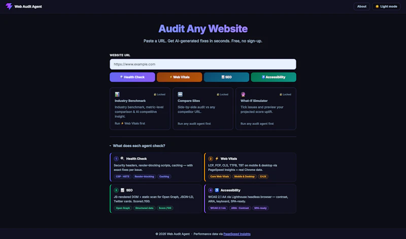 Web Audit Agent  screenshot 1