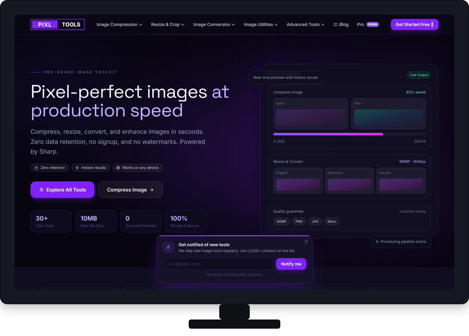 PixlTools: 30+ free online image tools — compress, resize, & more | Product Hunt