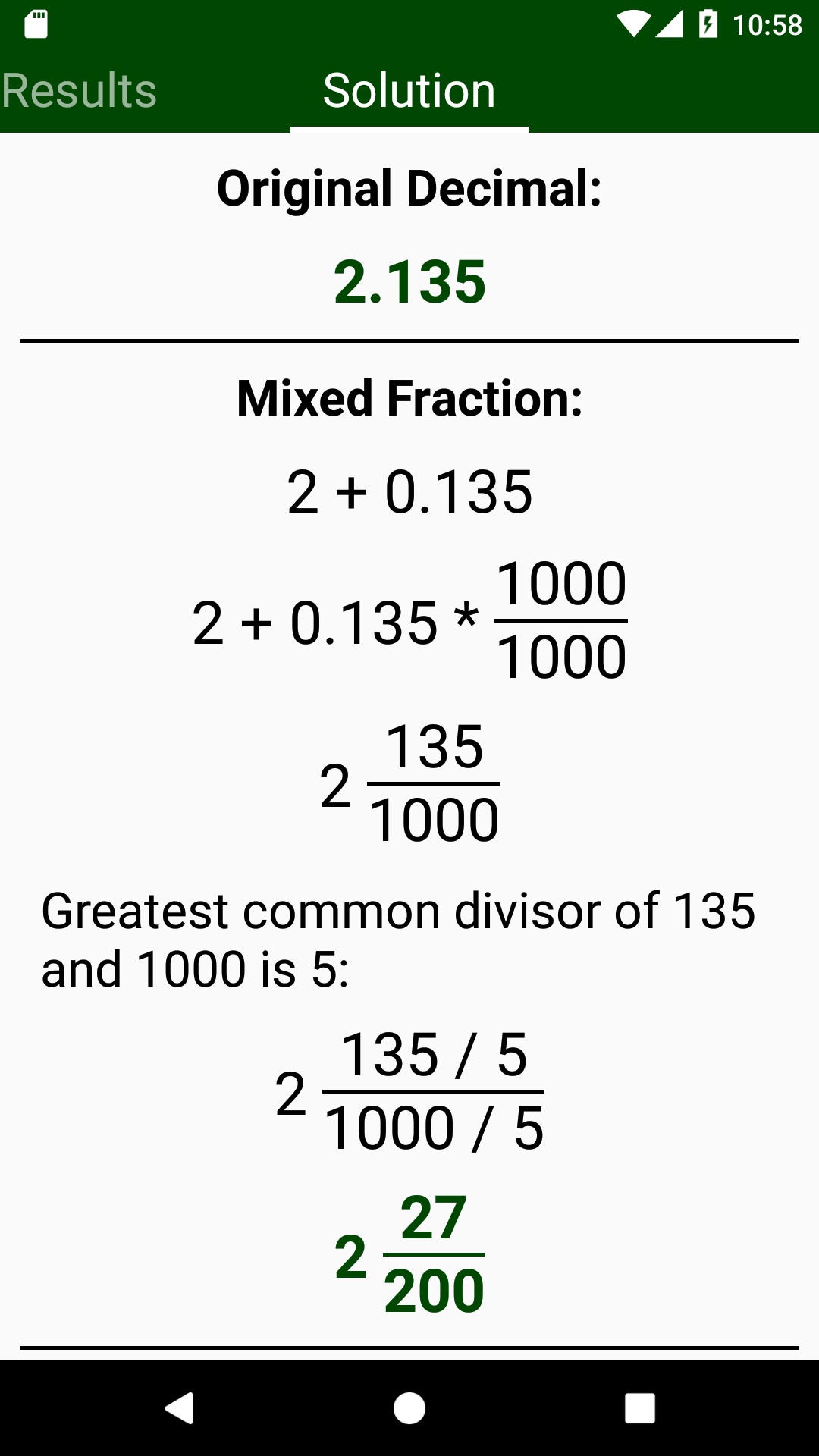 Decimal to Fraction Converter Calculator gallery image