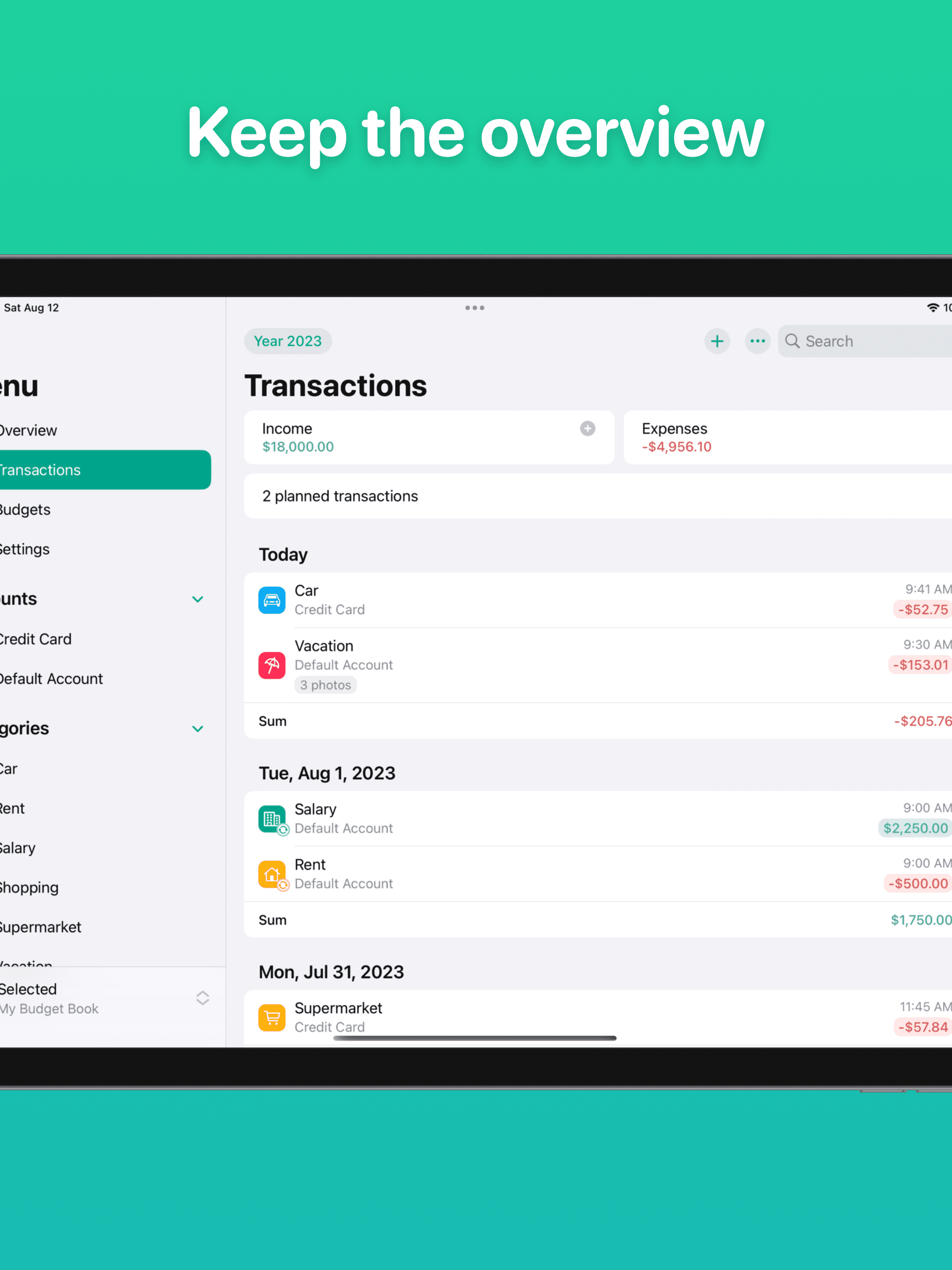예산 흐름 - iOS, iPados 및 MacOS의 재무 관리자 및 플래너 미디어 4