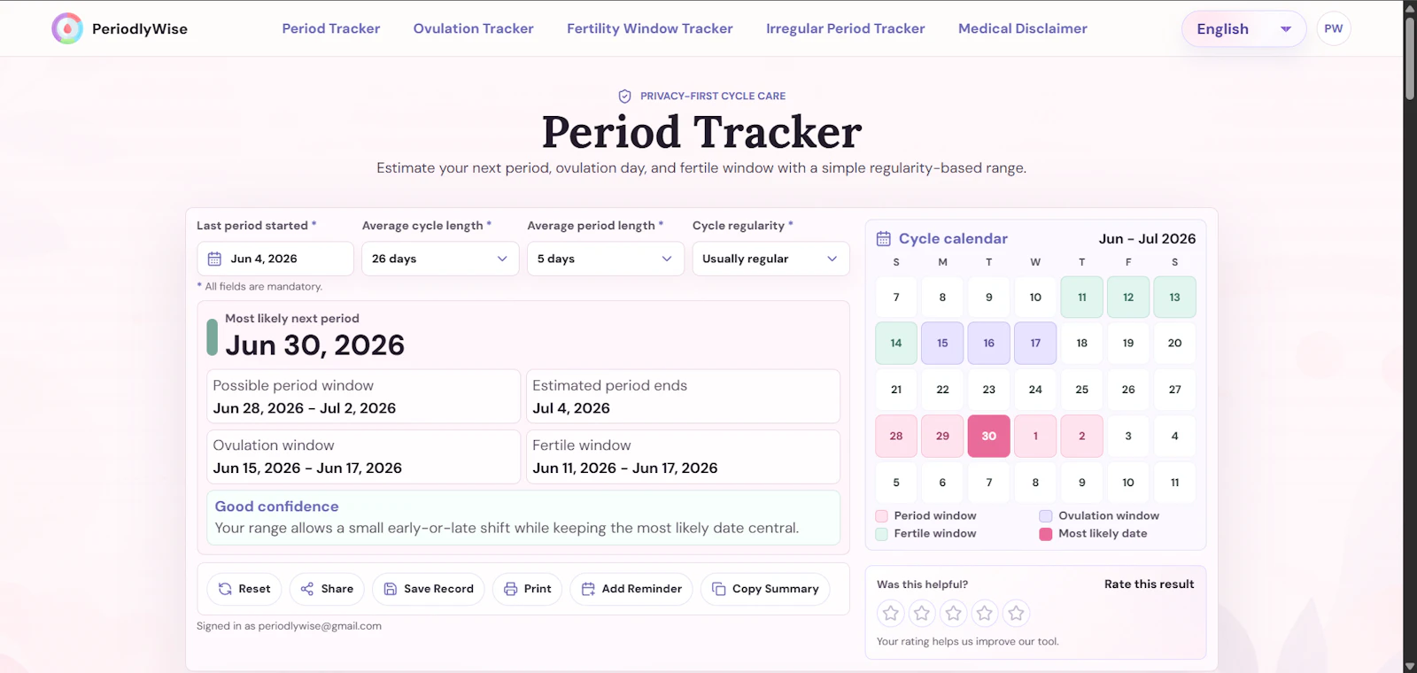 PeriodlyWise screenshot 1