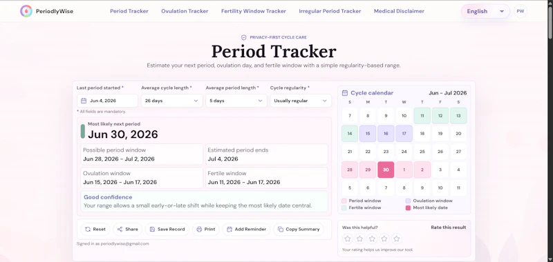 PeriodlyWise screenshot 1