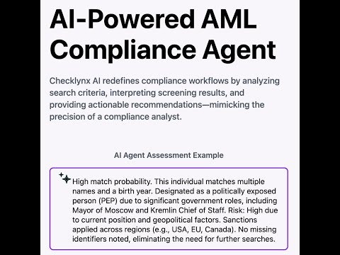 Checklynx AML Compliance Agent gallery image