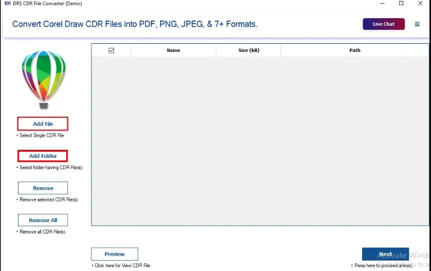 DRS Softech CDR Converter Tool - Convierta los archivos CDR fácilmente sin la instalación de CorelDraw media 1