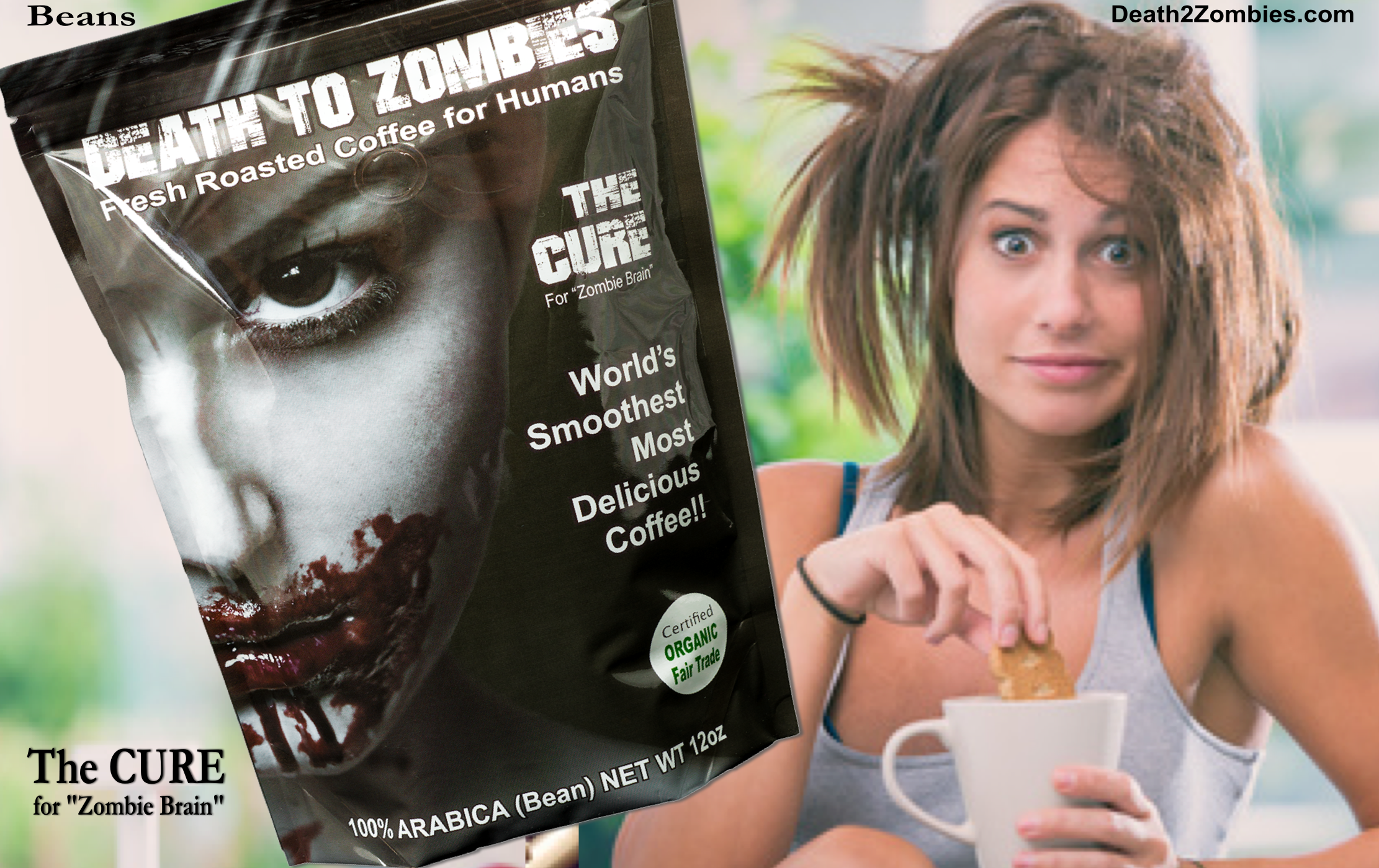 "DEATH TO ZOMBIES" COFFEE gallery image