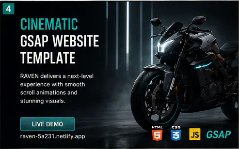 Cinematic Motorcycle Website Template gallery image