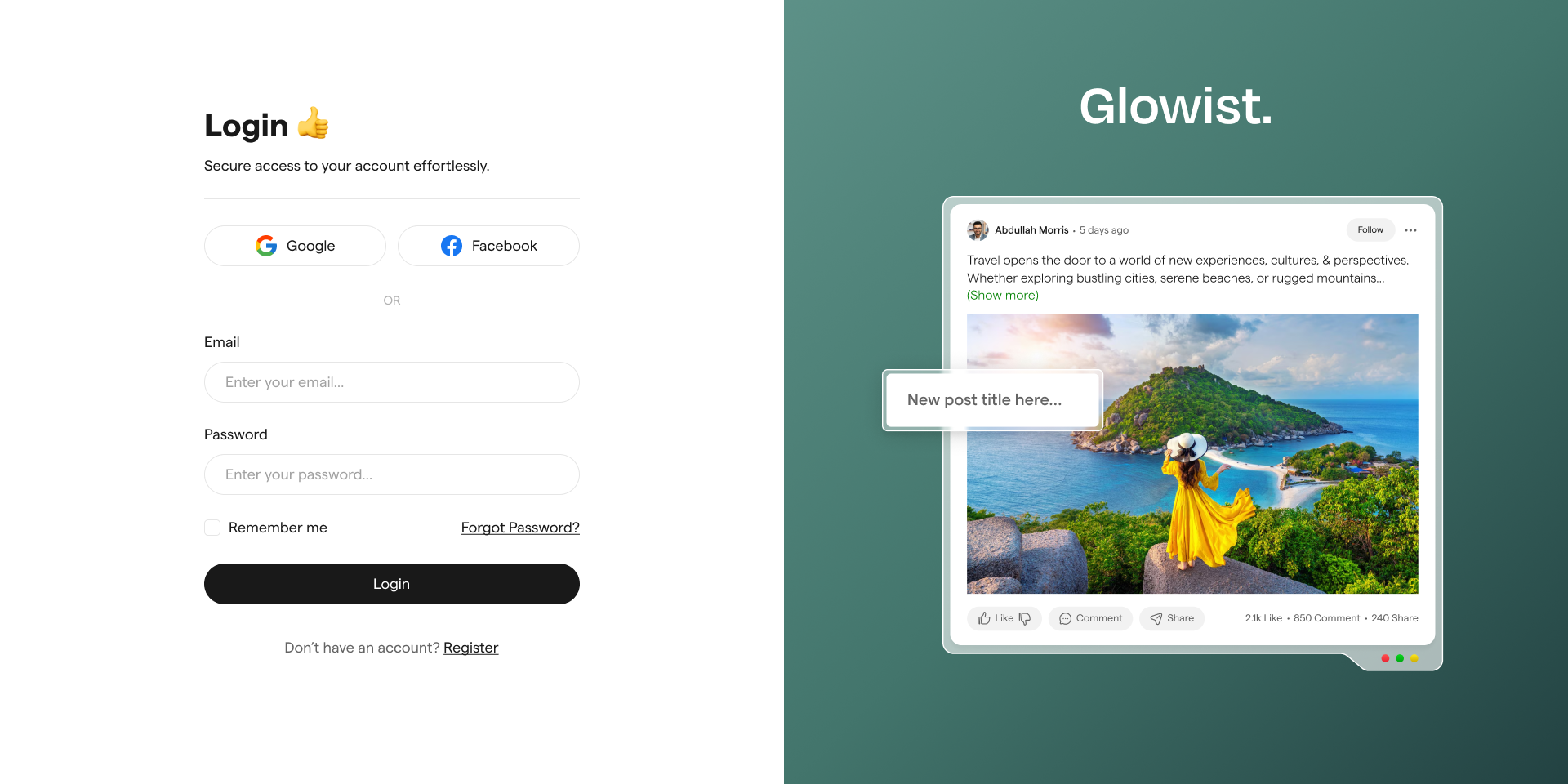 GLOWIS: Templat laman web blog html media 20