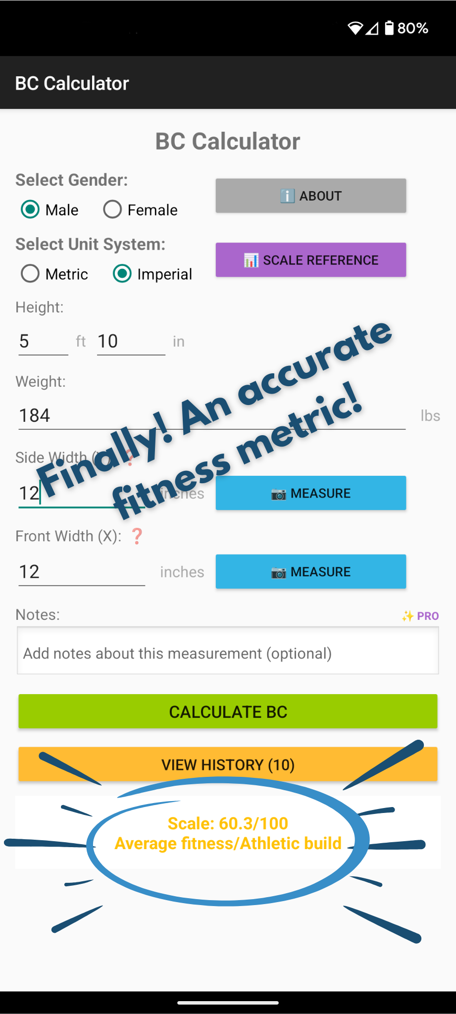 Calcolatore BC - Oltre il BMI - Il tuo vero punteggio di forma fisica in 60 secondi, senza bisogno di palestra media 2
