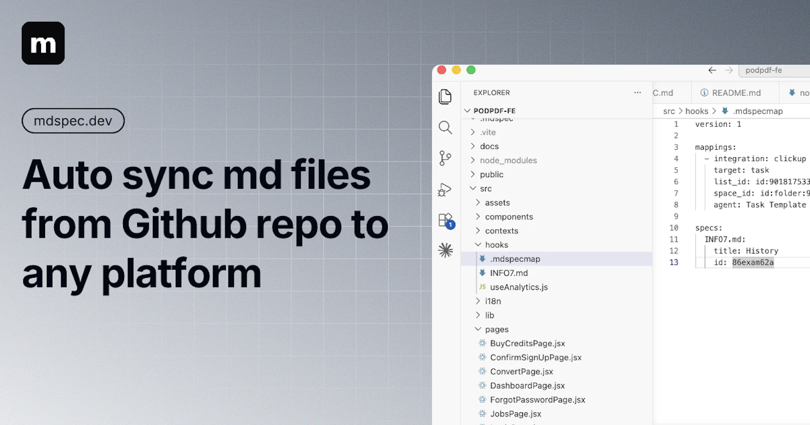 mdspec — auto sync your md files screenshot 1
